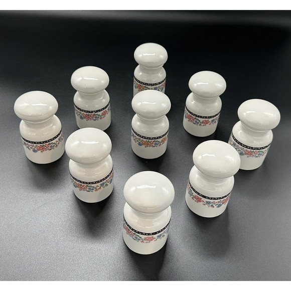 Rare Vintage Claremore by Sango Bubble Top Apothecary Jars  Set of 9 Spice Jars - Picture 6 of 12